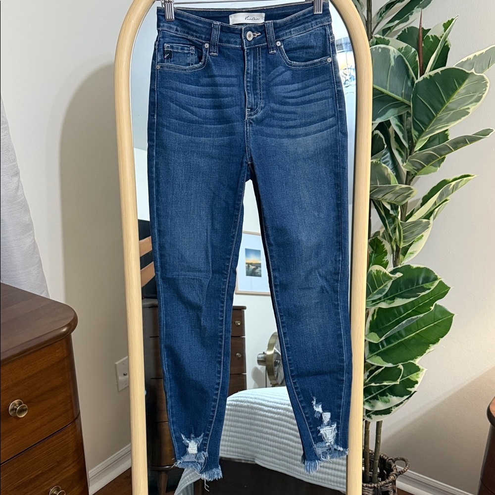 Kancan Women's Blue Distressed Jeans